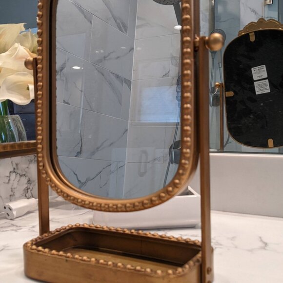 Vintage Makeup Mirror, Vanity Desk Mirror Antique Traditional Tabletop Mirror - Picture 11 of 12